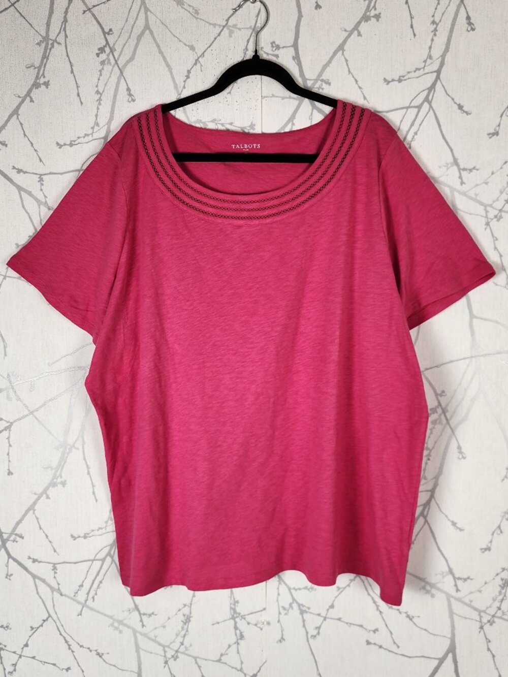 Talbots Pink Cotton Modal Jersey Round Neck Tee